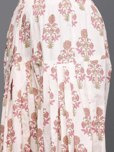 Pink Printed Cotton Suit Set - Libas