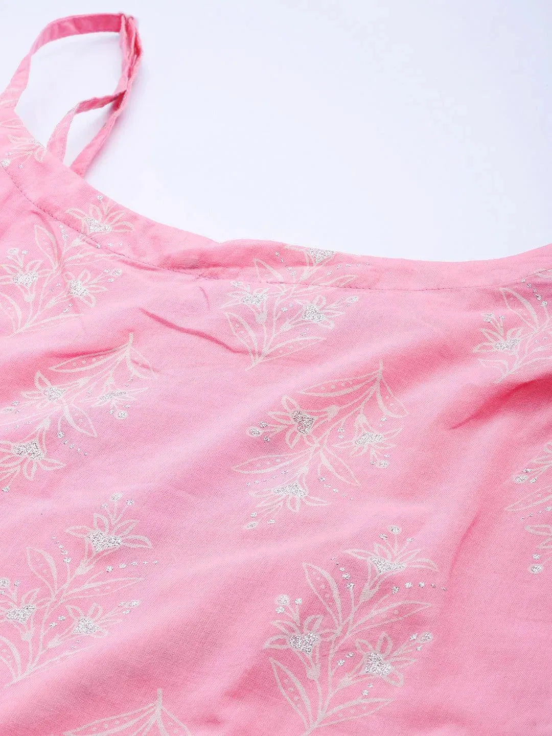 Pink Printed Cotton Suit Set - Libas 