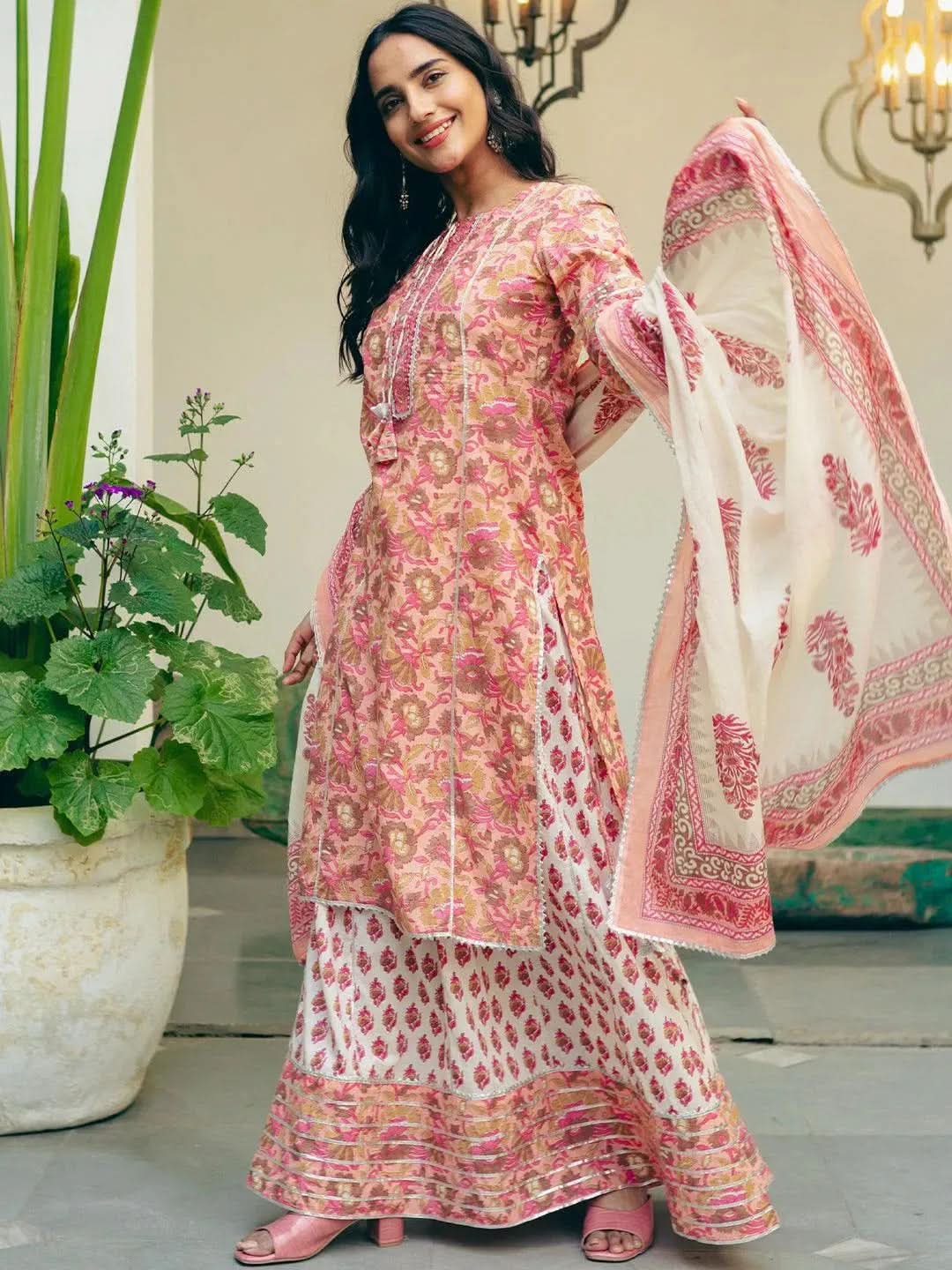 

Buy Pink Printed Cotton Suit Set - 33134O-XS | Libas Ethnic Wear Online