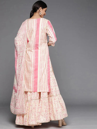 Pink Printed Cotton Suit Set - Libas