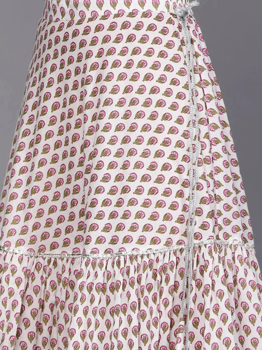 Pink Printed Cotton Suit Set - Libas 