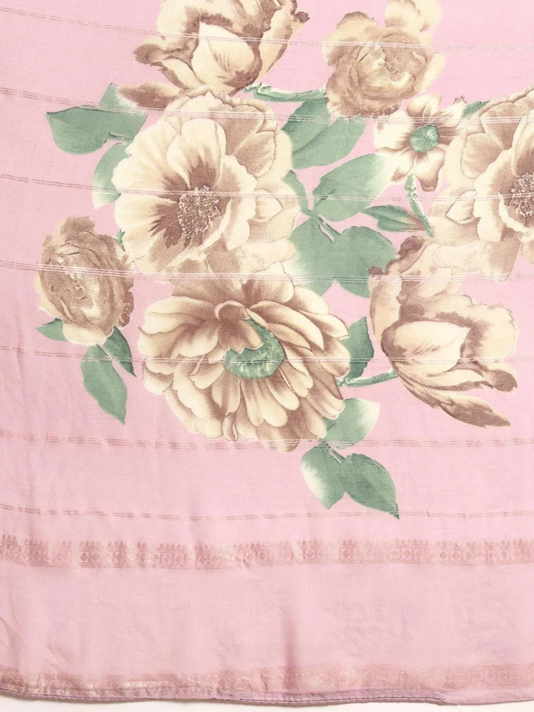 Pink Printed Georgette Saree - Libas 