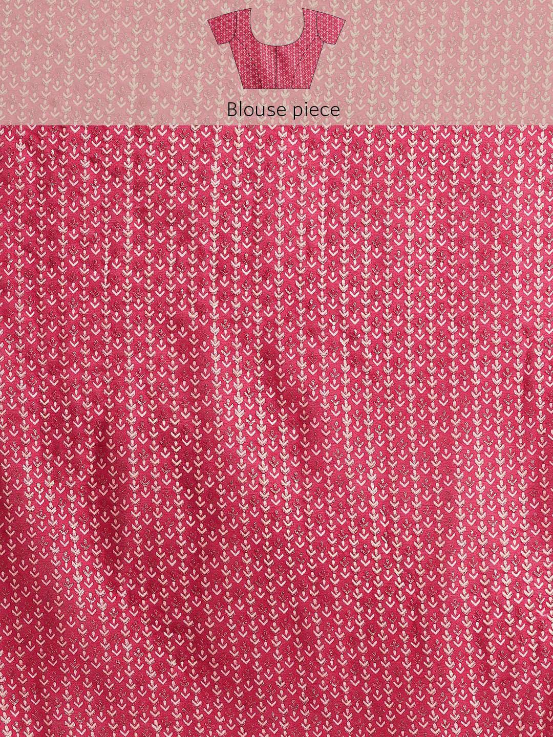 Pink Printed Georgette Saree