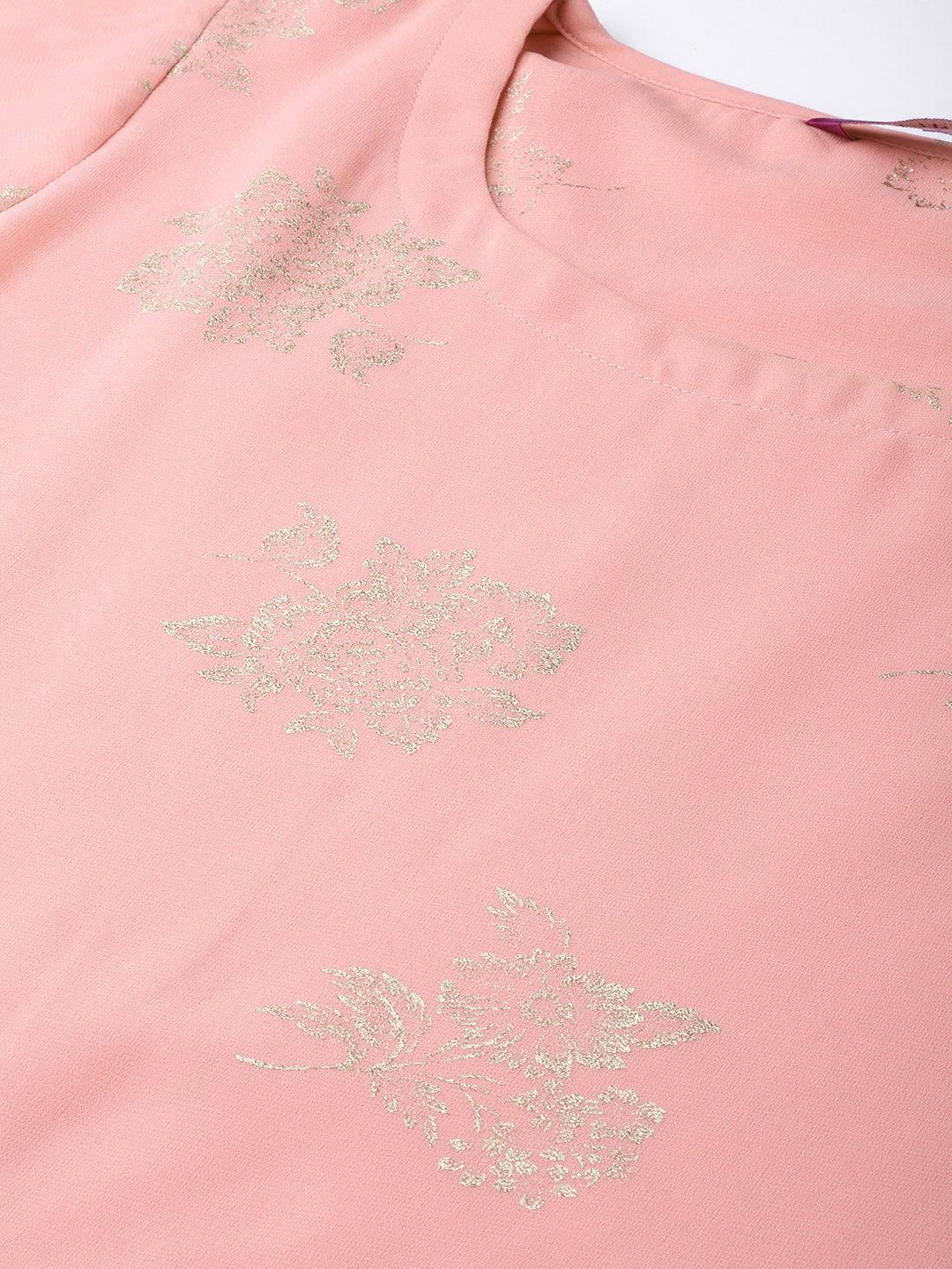 Pink Printed Georgette Suit Set - Libas