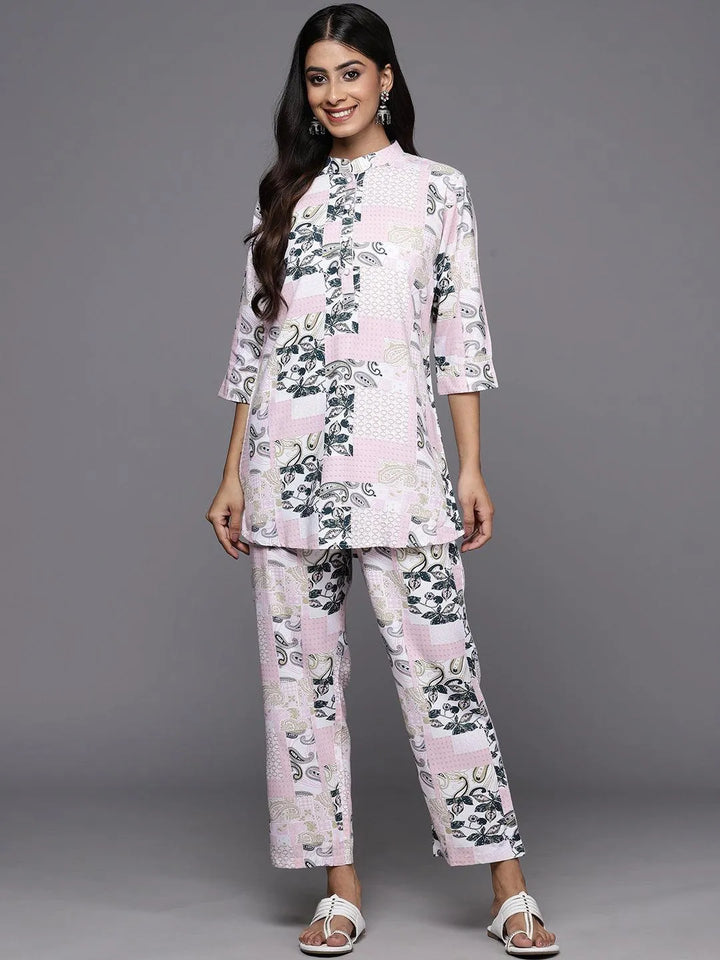 Pink Printed Rayon Co-Ords - Libas