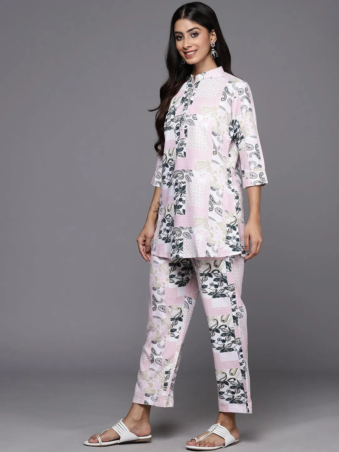 Pink Printed Rayon Co-Ords - Libas 