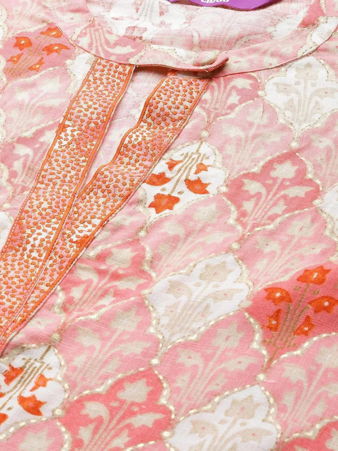 Pink Printed Rayon Kurta - Libas 