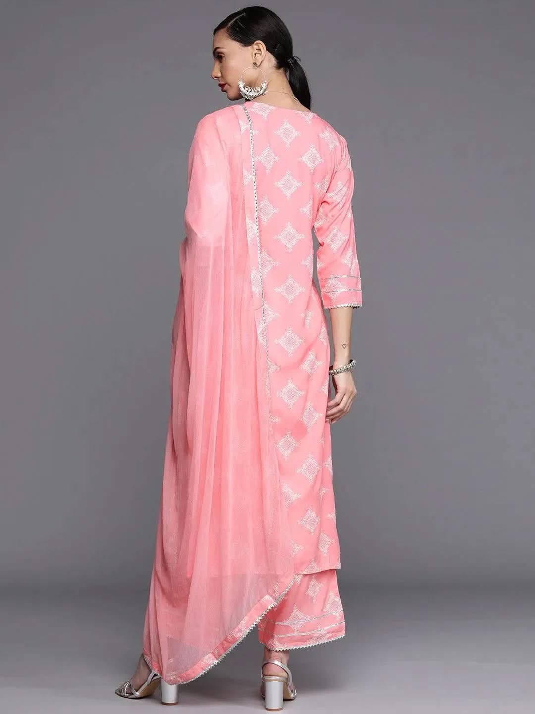 

Buy Pink Printed Viscose Rayon Suit Set - 20230O-XS | Libas Ethnic Wear Online