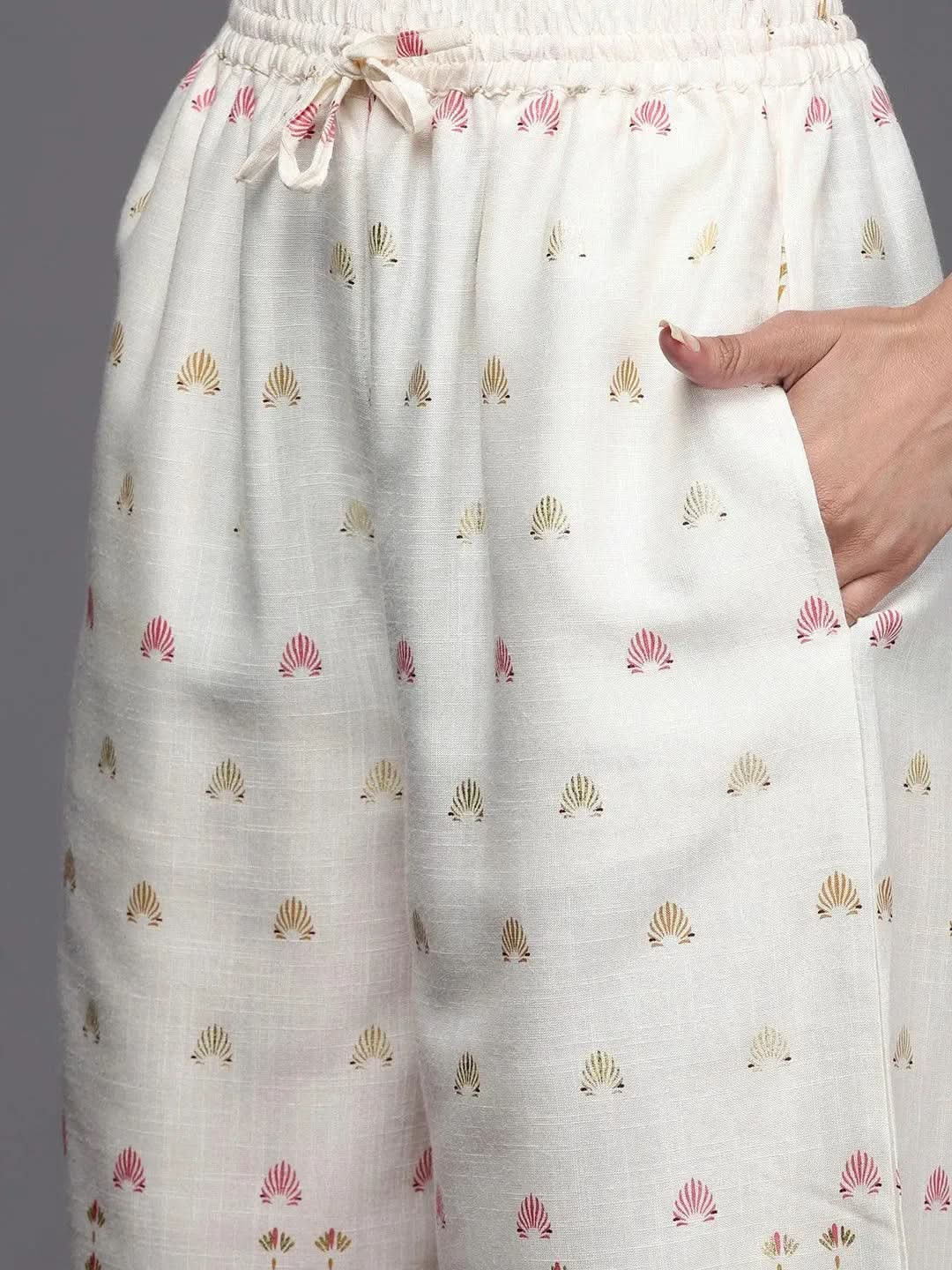 Pink Printed Rayon Straight Suit Set - Libas 