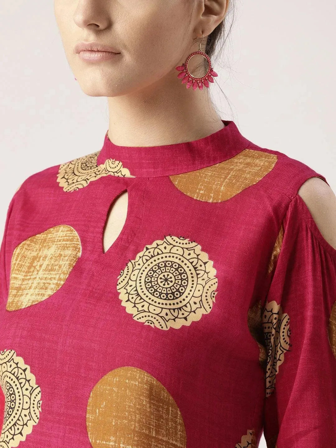 

Buy Pink Printed Rayon Kurta Set - 5613- | Libas Ethnic Wear Online