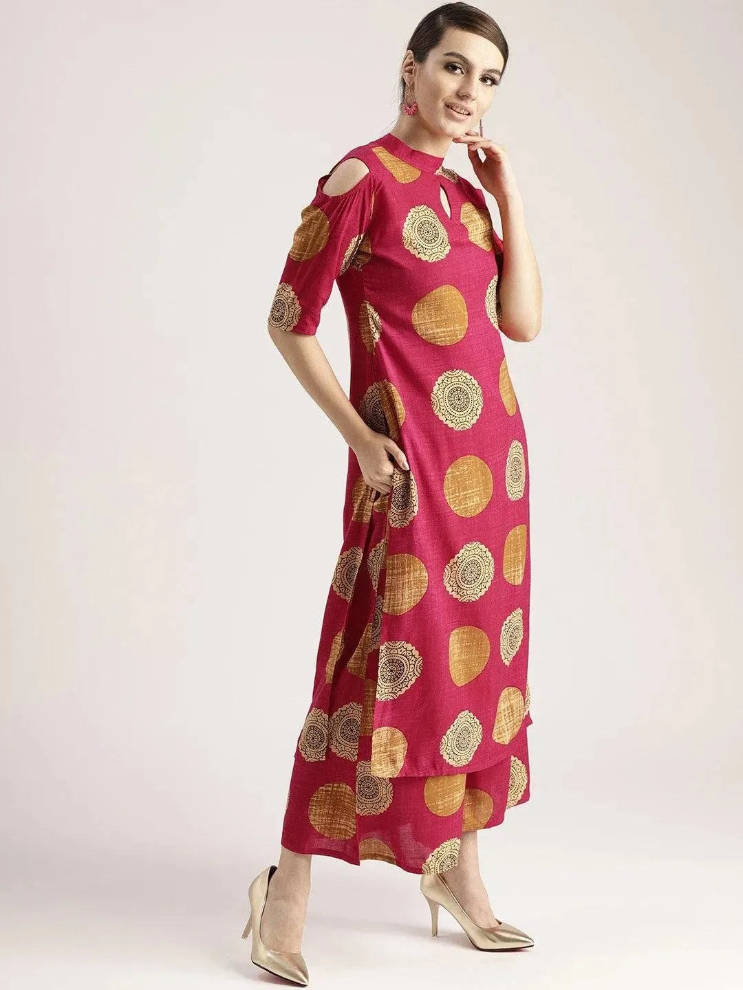 

Buy Pink Printed Rayon Kurta Set - 5613-XS | Libas Ethnic Wear Online