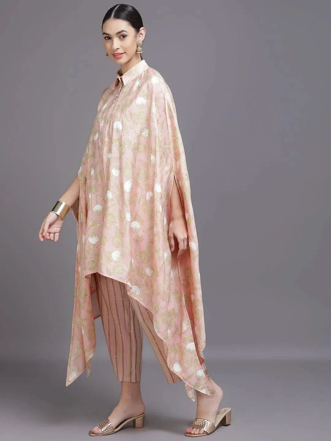 Buy Pink Printed Silk Blend Suit Set - 33381O- | Libas Ethnic Wear Online