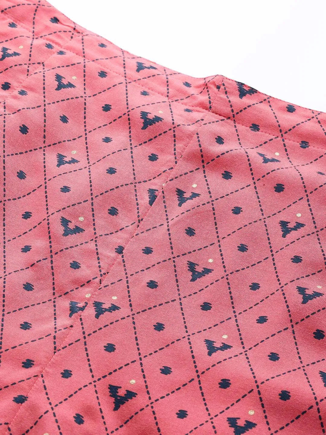 Pink Printed Silk Palazzos - Libas 