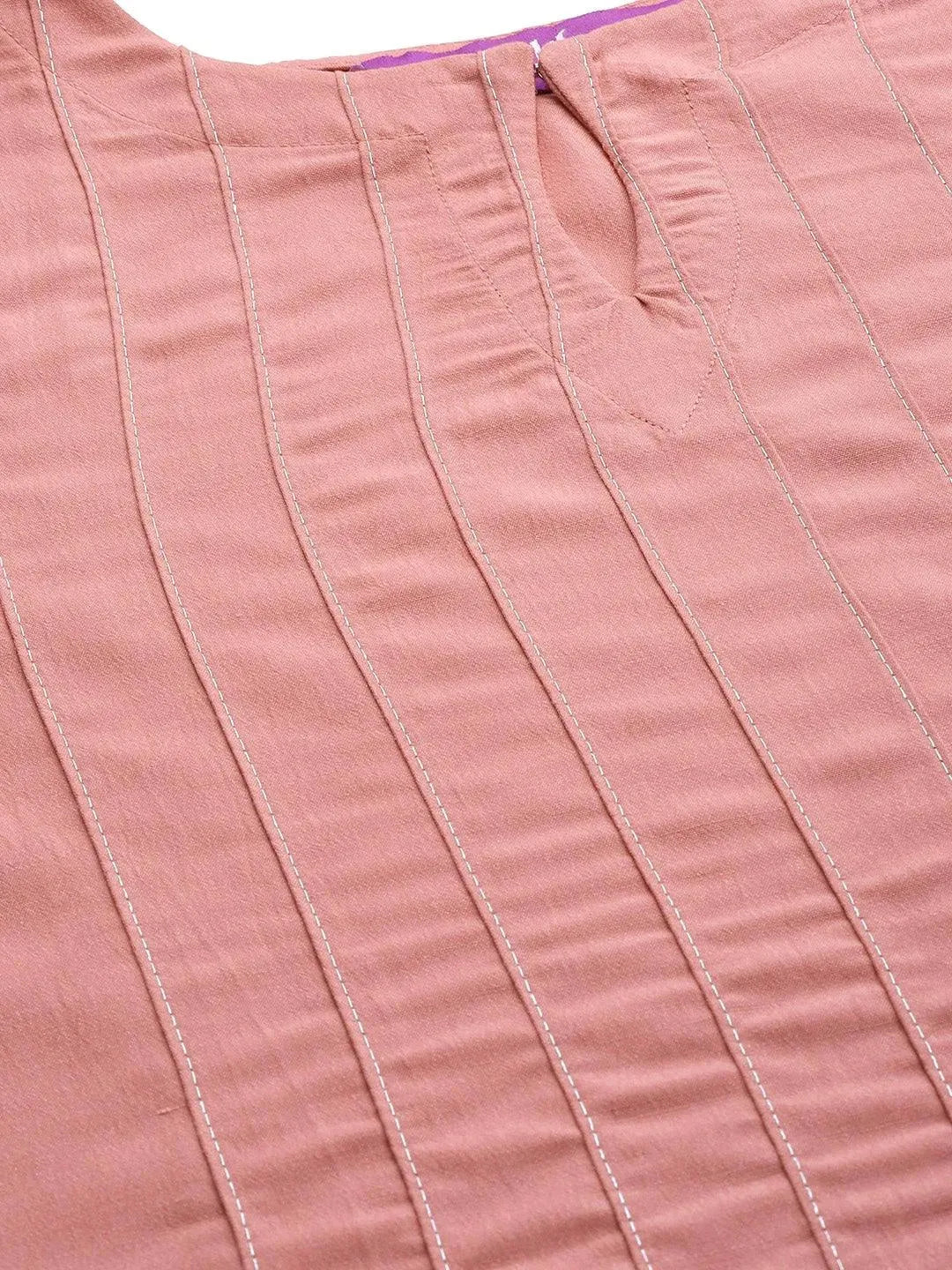 Pink Solid Chanderi Silk Kurta - Libas 