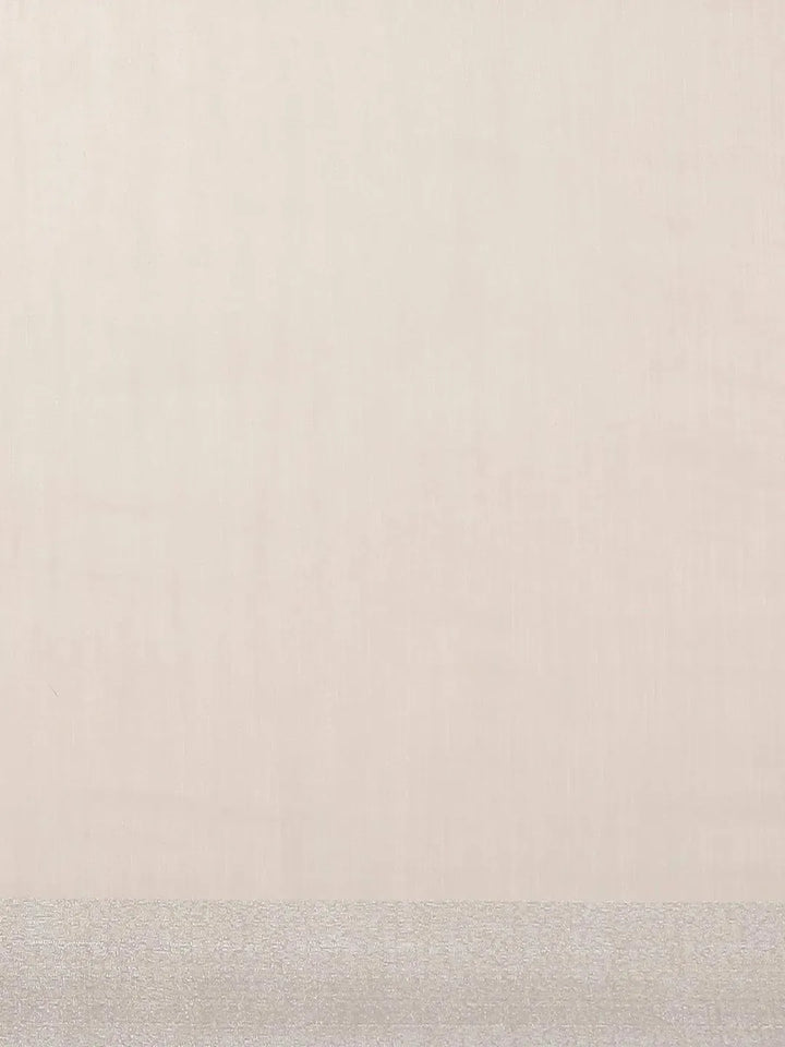 Pink Solid Cotton Saree - Libas