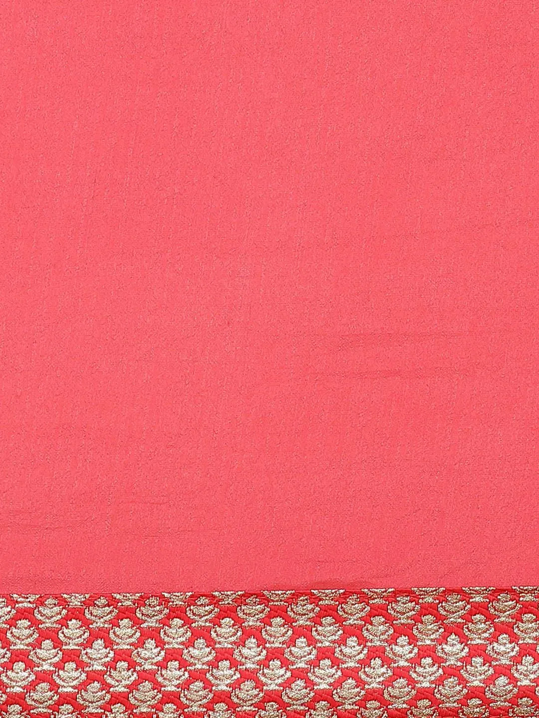Pink Solid Georgette Saree - Libas 