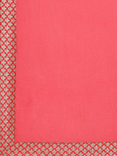 Pink Solid Georgette Saree - Libas