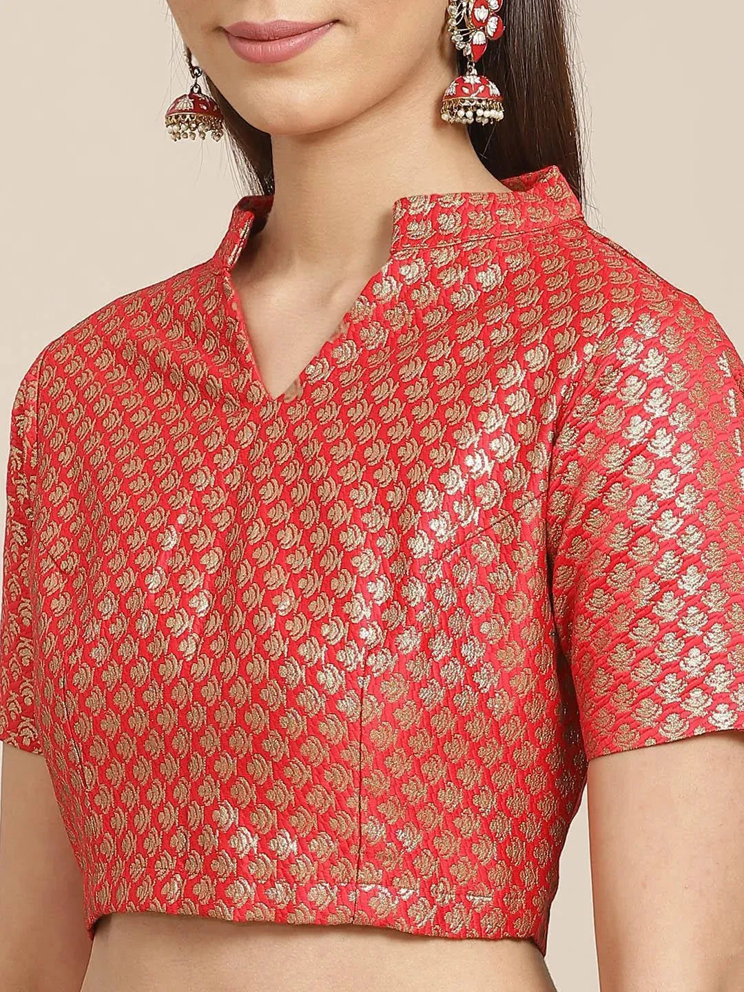 Pink Solid Georgette Saree - Libas 
