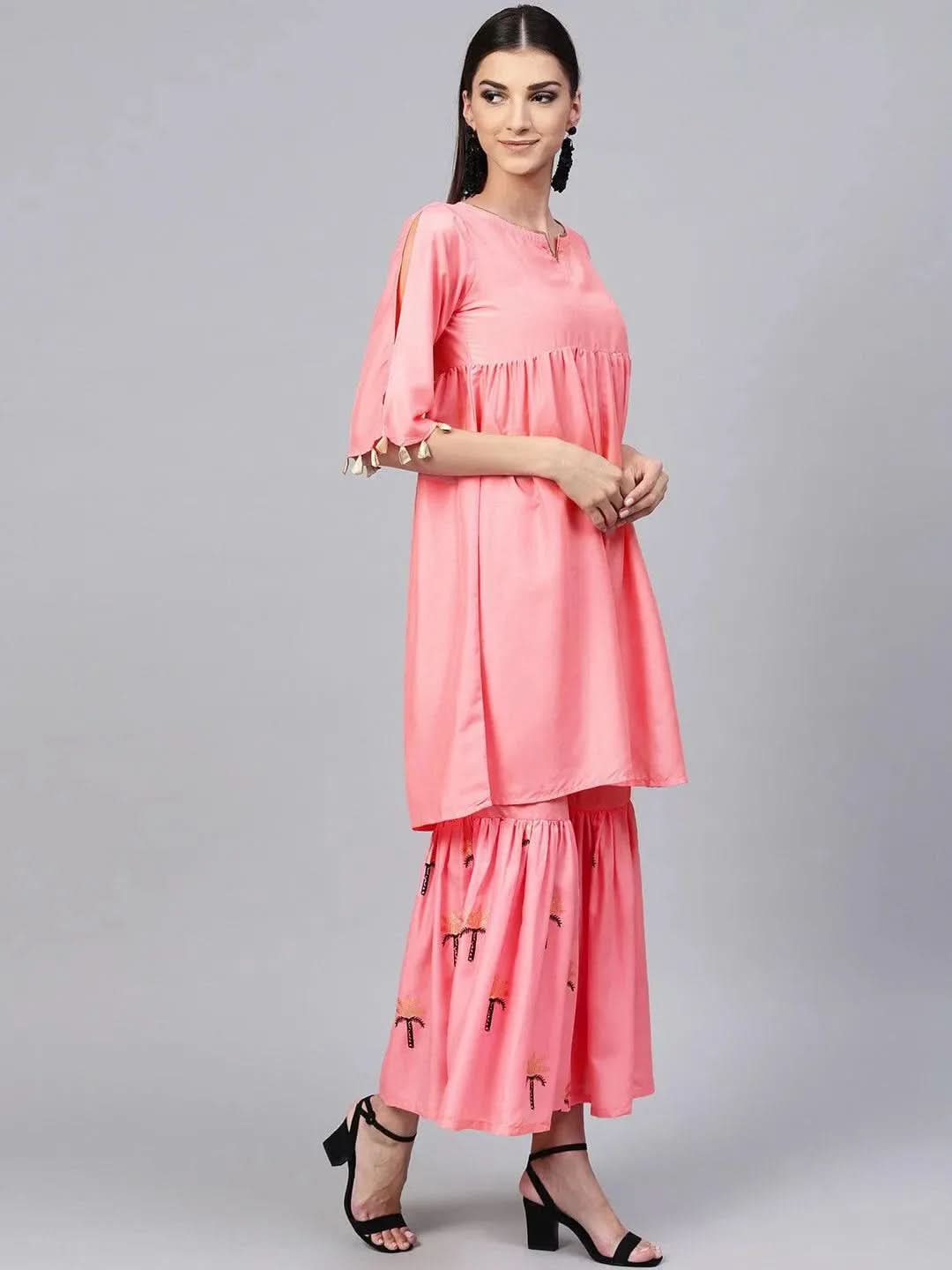 

Buy Pink Solid Muslin Suit Set - 5911MJ- | Libas Ethnic Wear Online