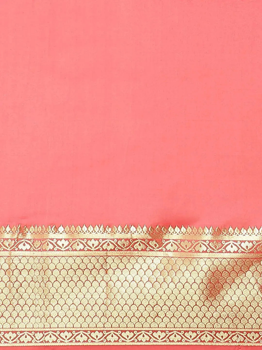 Pink Solid Silk Blend Saree - Libas 