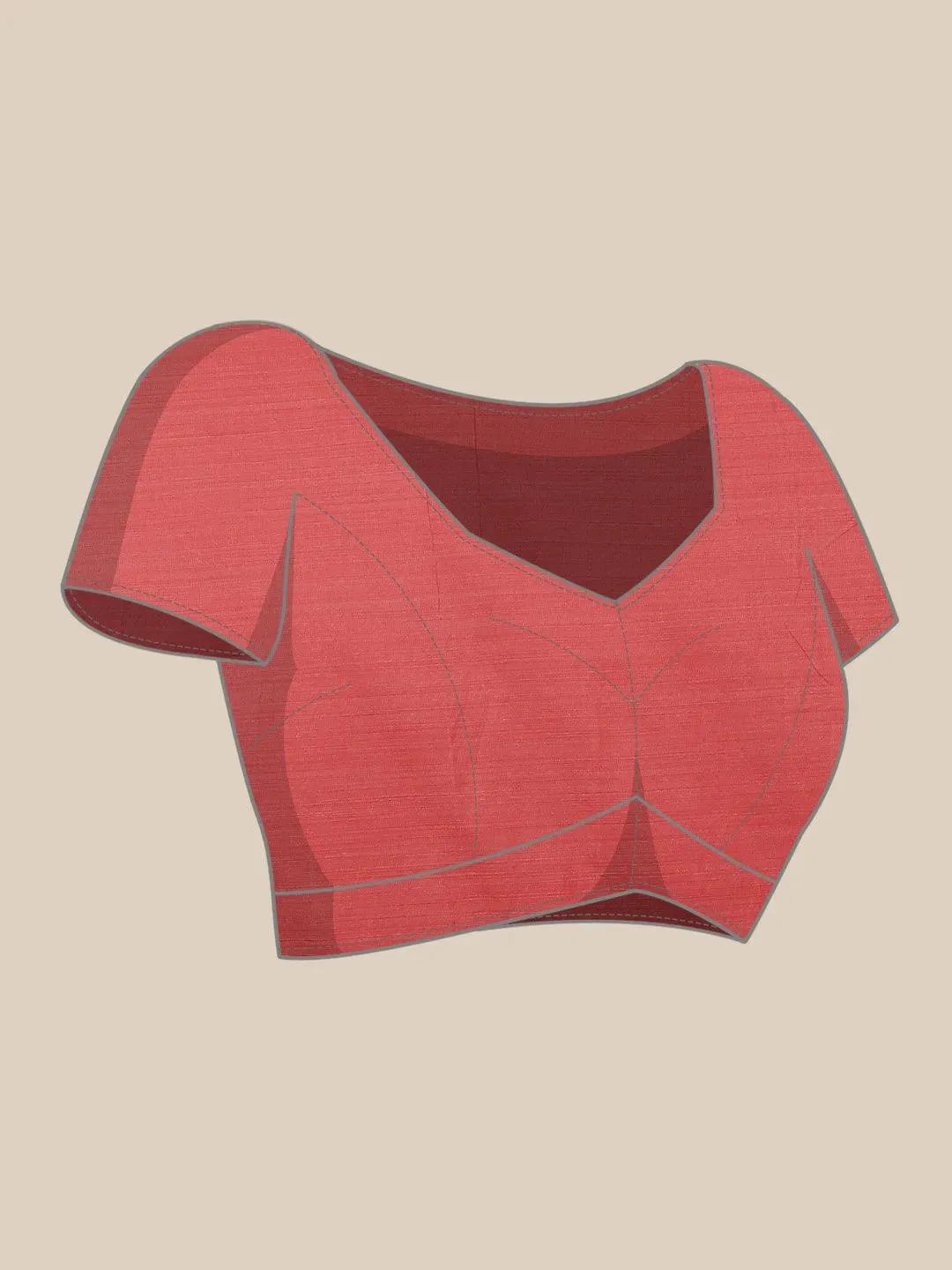 Pink Solid Silk Blend Saree - Libas 