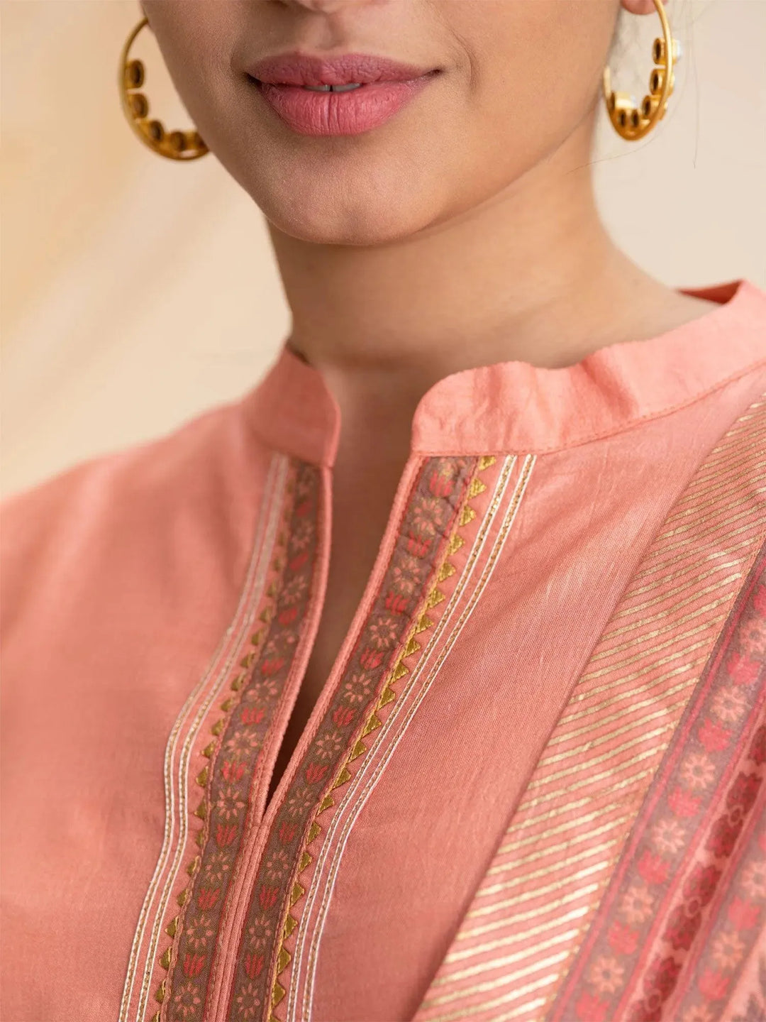 Pink Solid Silk Suit Set - Libas