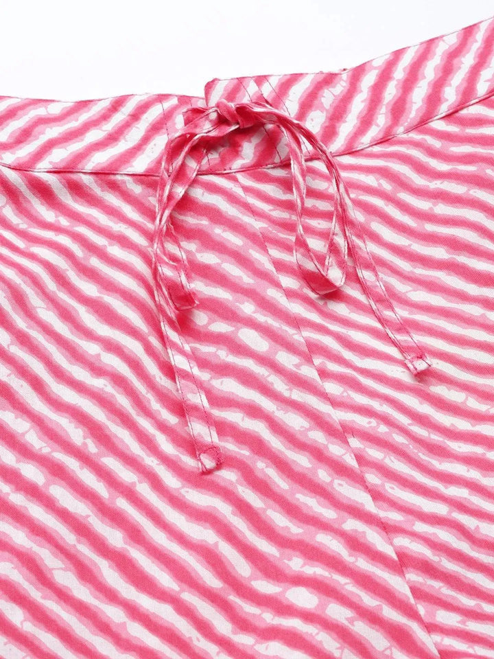 Pink Striped Cotton Trousers - Libas