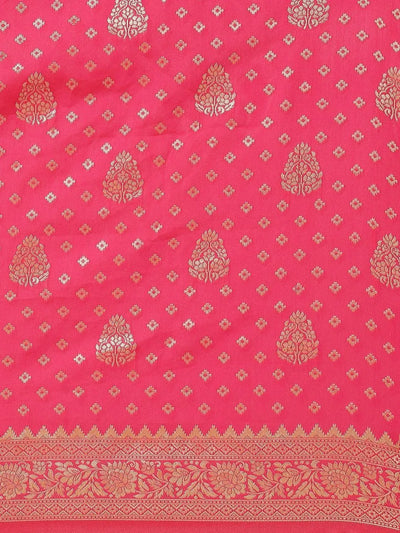 Pink Woven Design Brocade Saree - Libas