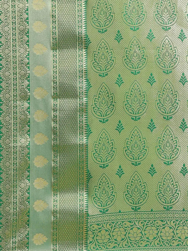 Pink Woven Design Brocade Saree - Libas