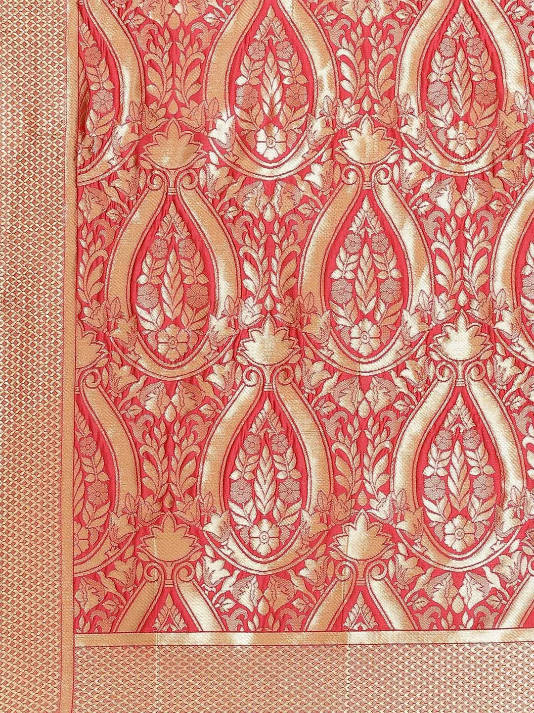 Pink Woven Design Brocade Saree - Libas 