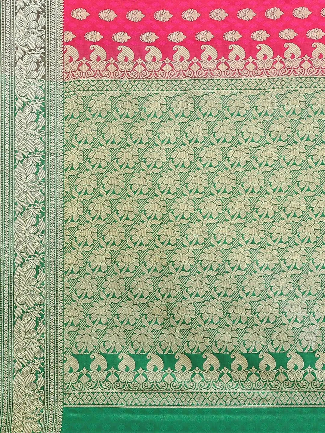 Pink Woven Design Brocade Saree - Libas 