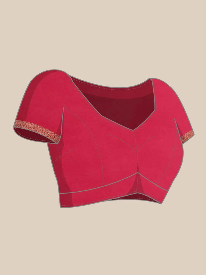 Pink Woven Design Brocade Saree - Libas