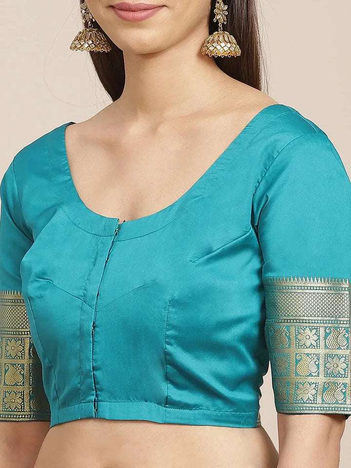 Pink Woven Design Brocade Saree - Libas