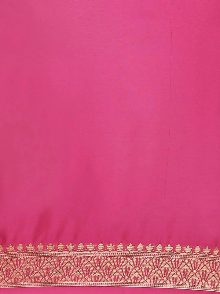 Pink Woven Design Brocade Saree - Libas