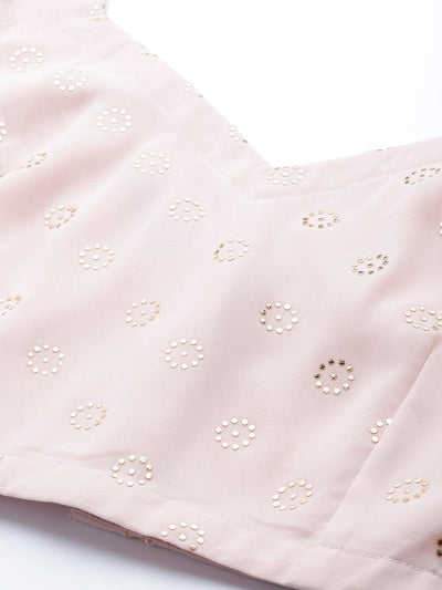 Pink Woven Design Georgette Lehenga Choli - Libas