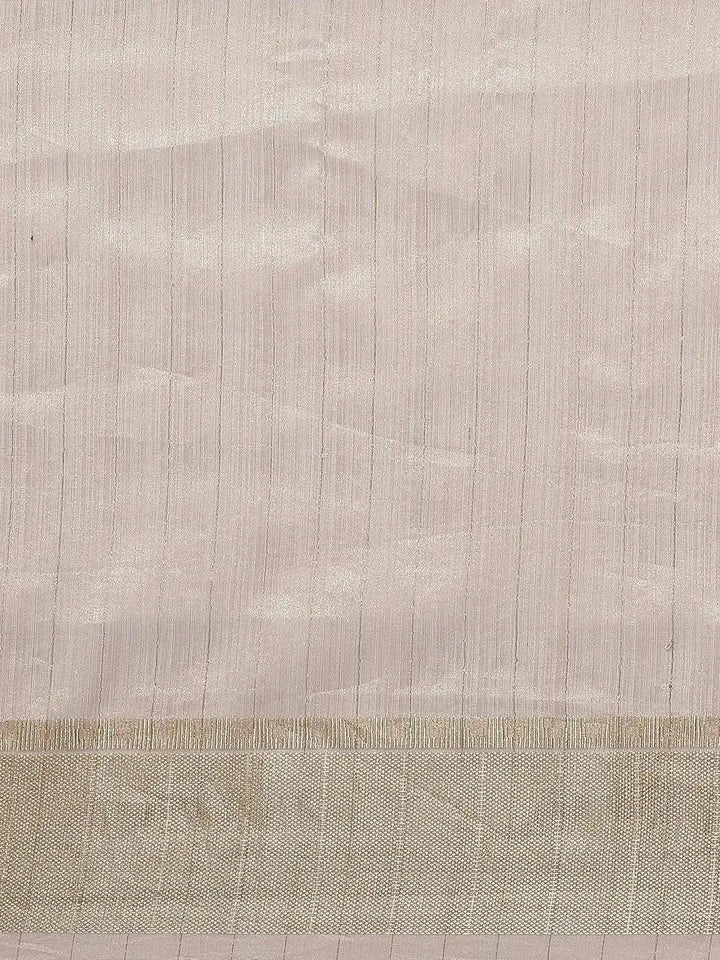 Pink Woven Design Silk Blend Saree - Libas