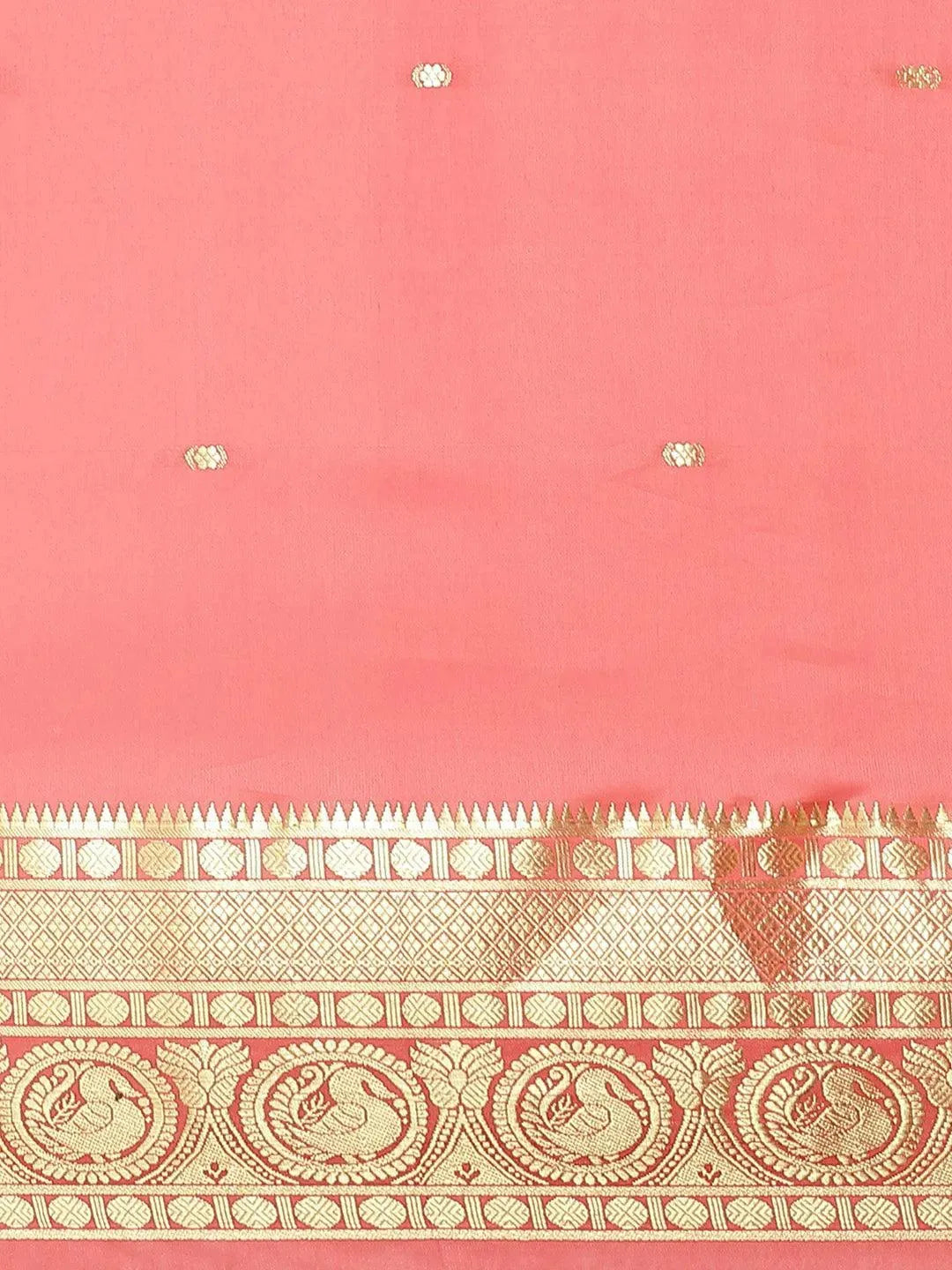 Pink Woven Design Silk Blend Saree - Libas