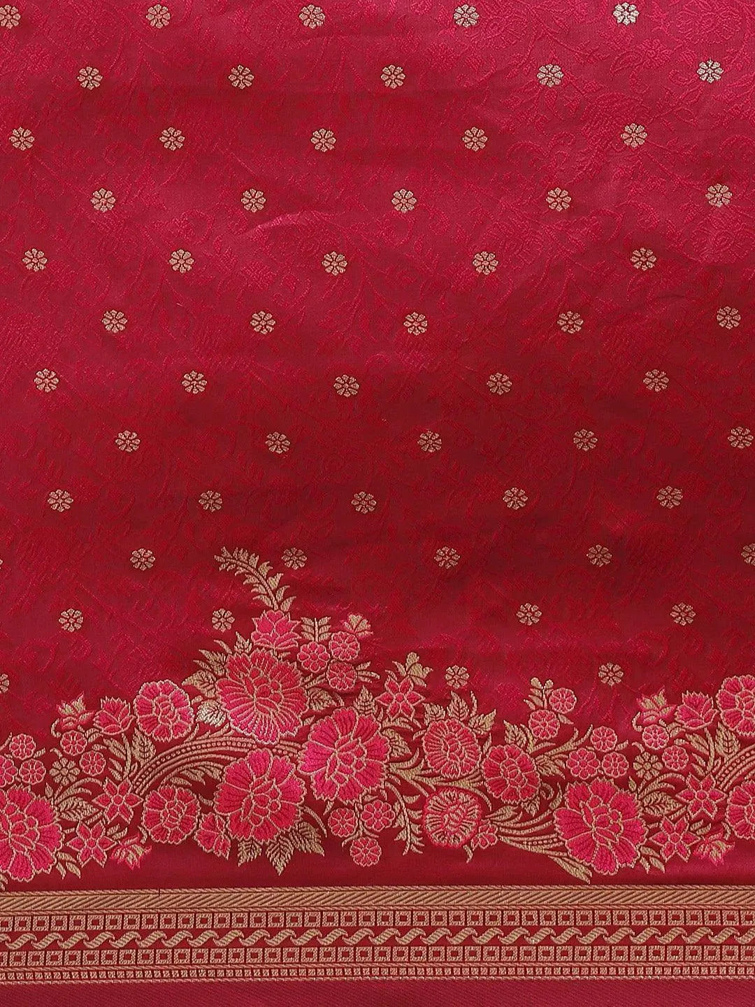 Pink Woven Design Silk Saree - Libas 