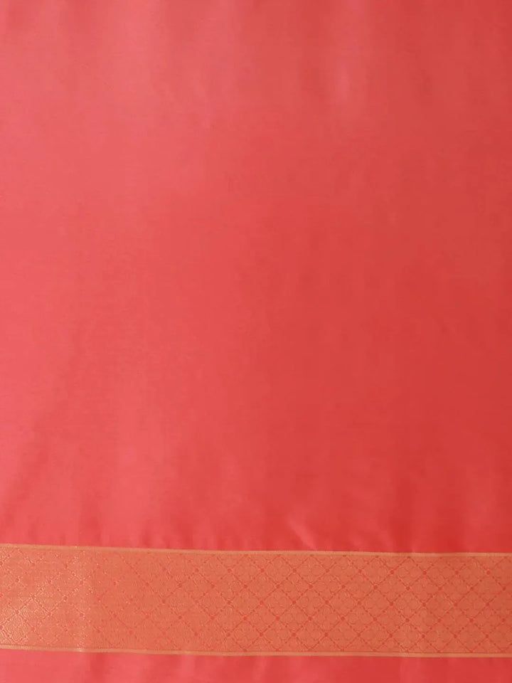 Pink Woven Design Silk Saree - Libas