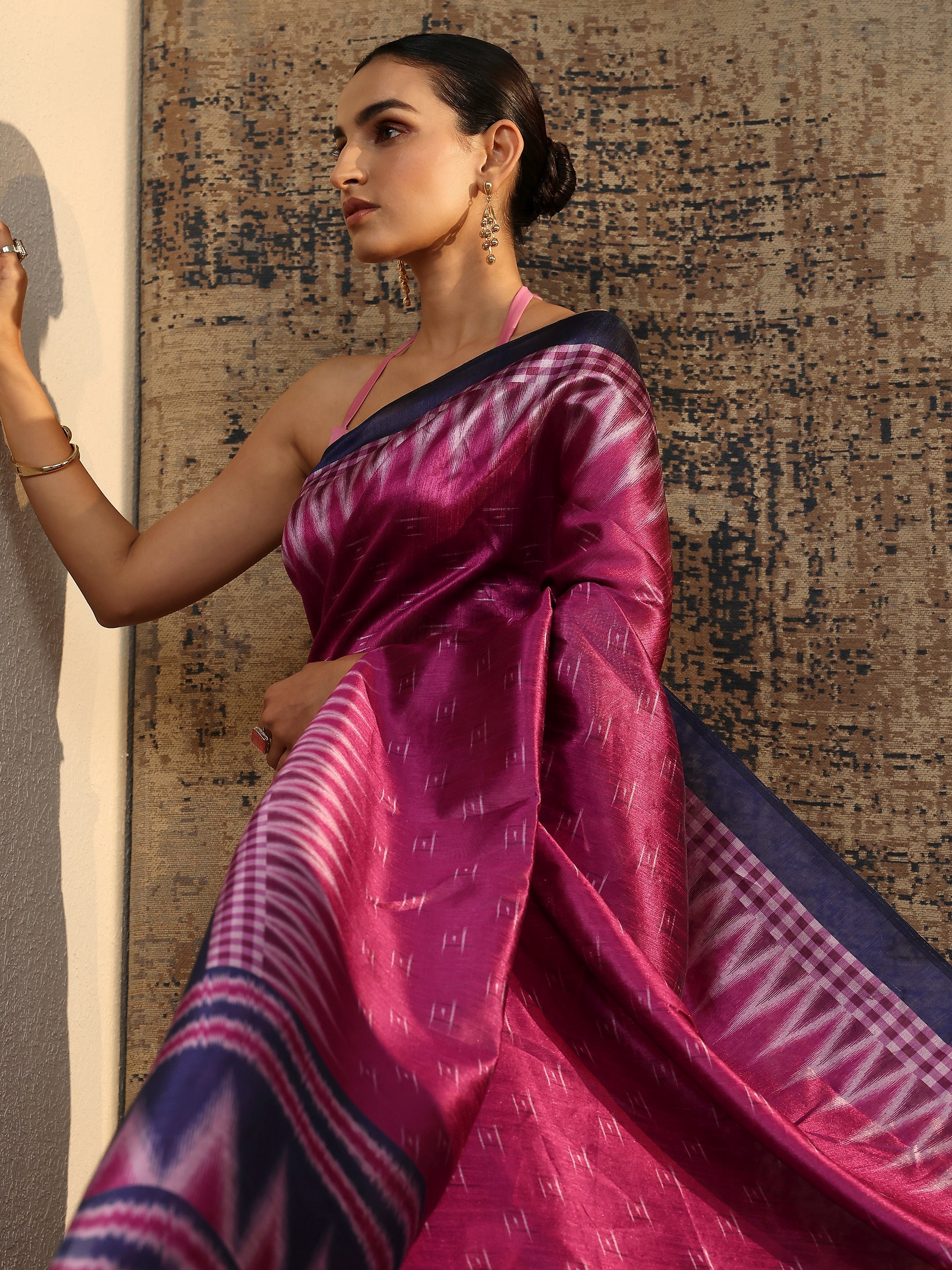 libas Pink Woven Design Silk Saree With Unstitched Blouse Piece-picture-43