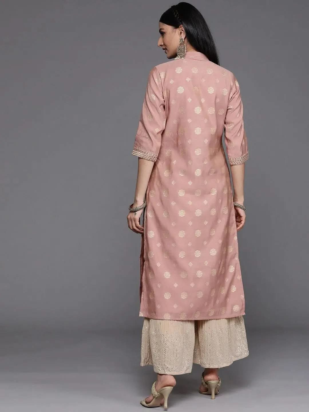 

Buy Pink Yoke Design Chanderi Silk Kurta - 23327O-XS | Libas Ethnic Wear Online