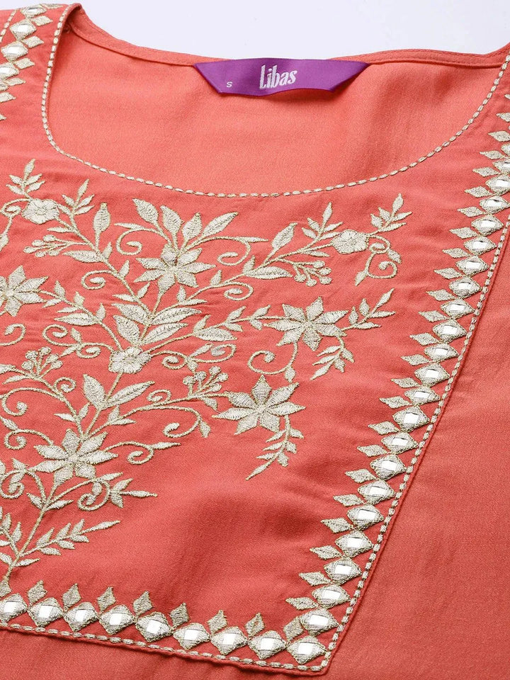 Pink Yoke Design Chanderi Silk Kurta - Libas