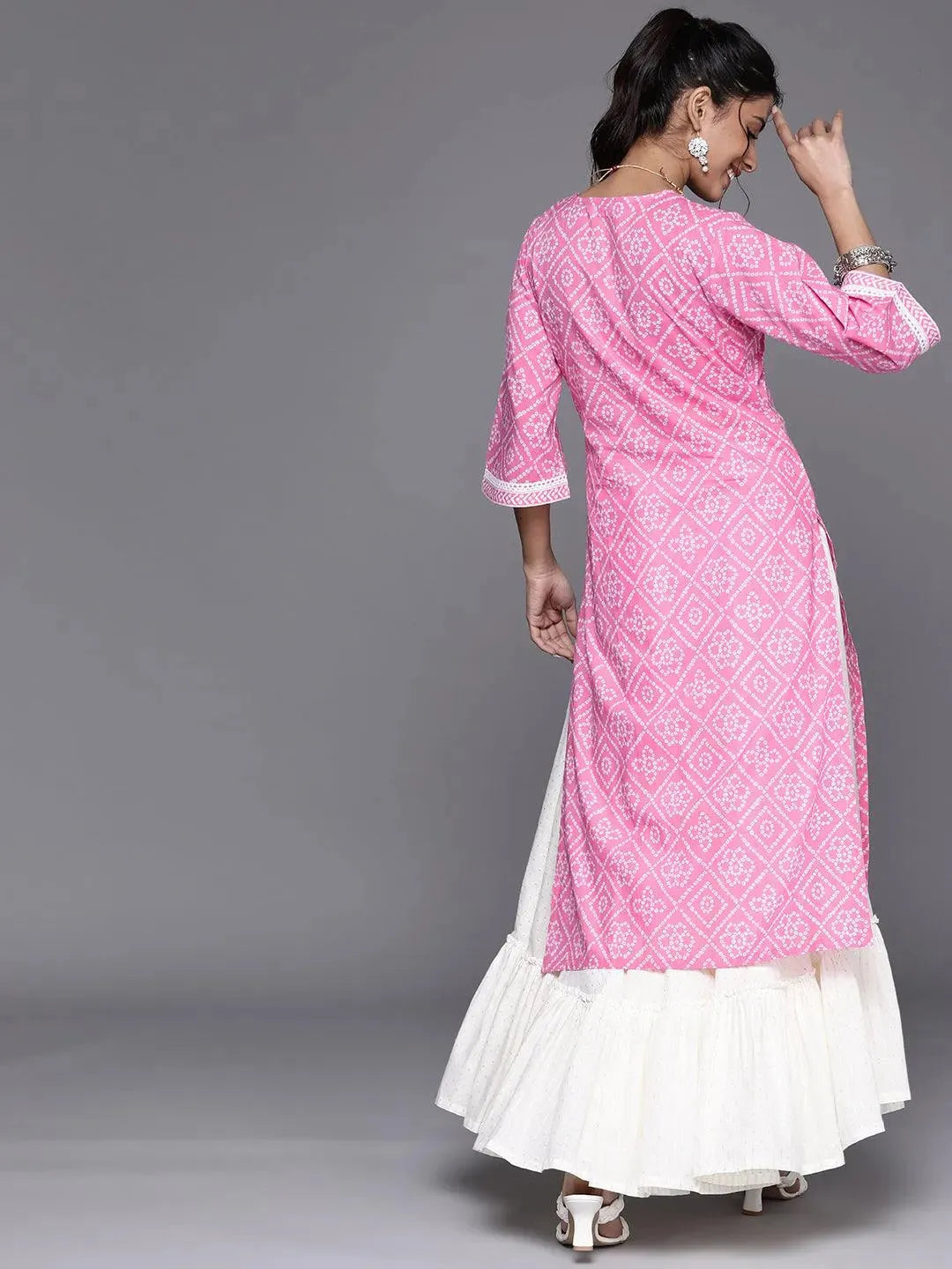 Pink Yoke Design Cotton Kurta - Libas 