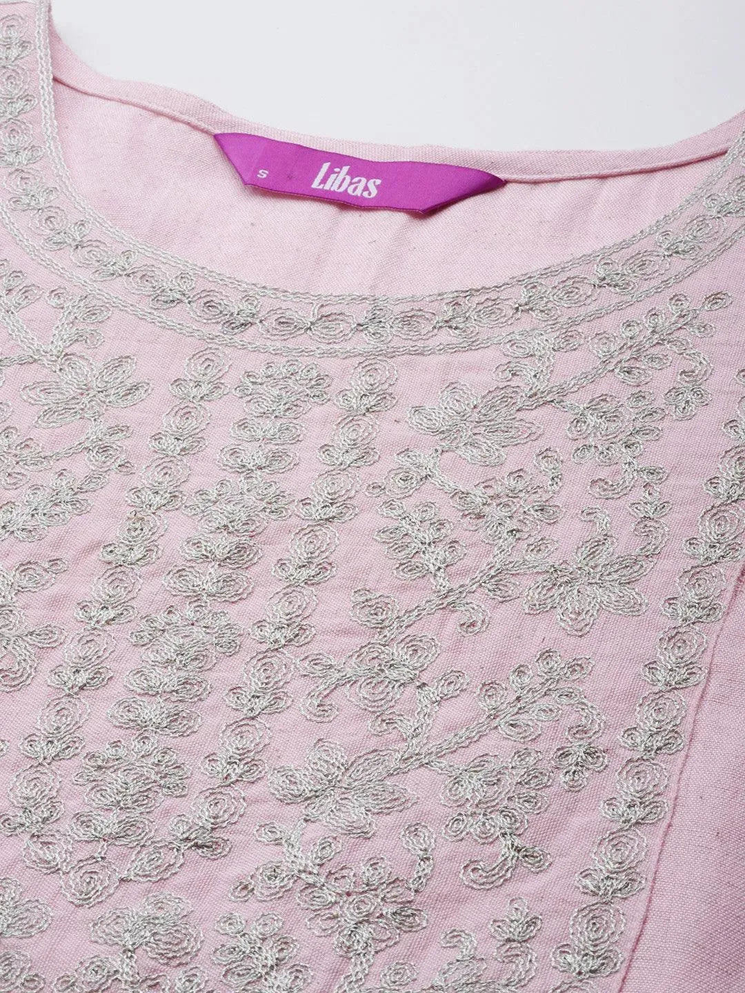 Pink Yoke Design Cotton Kurta - Libas 
