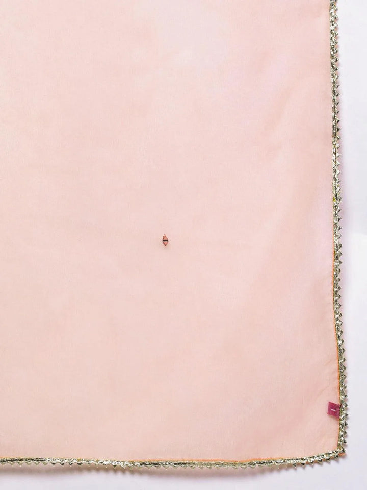 Pink Yoke Design Cotton Straight Suit Set With Sharara - Libas