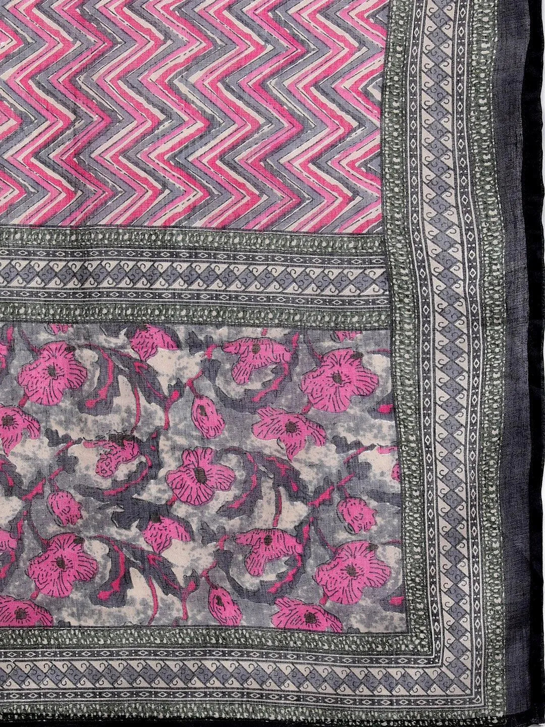 Pink Yoke Design Cotton Straight Suit Set - Libas
