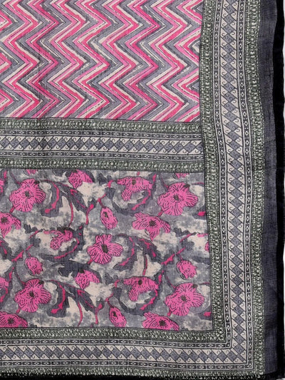 Pink Yoke Design Cotton Straight Suit Set - Libas