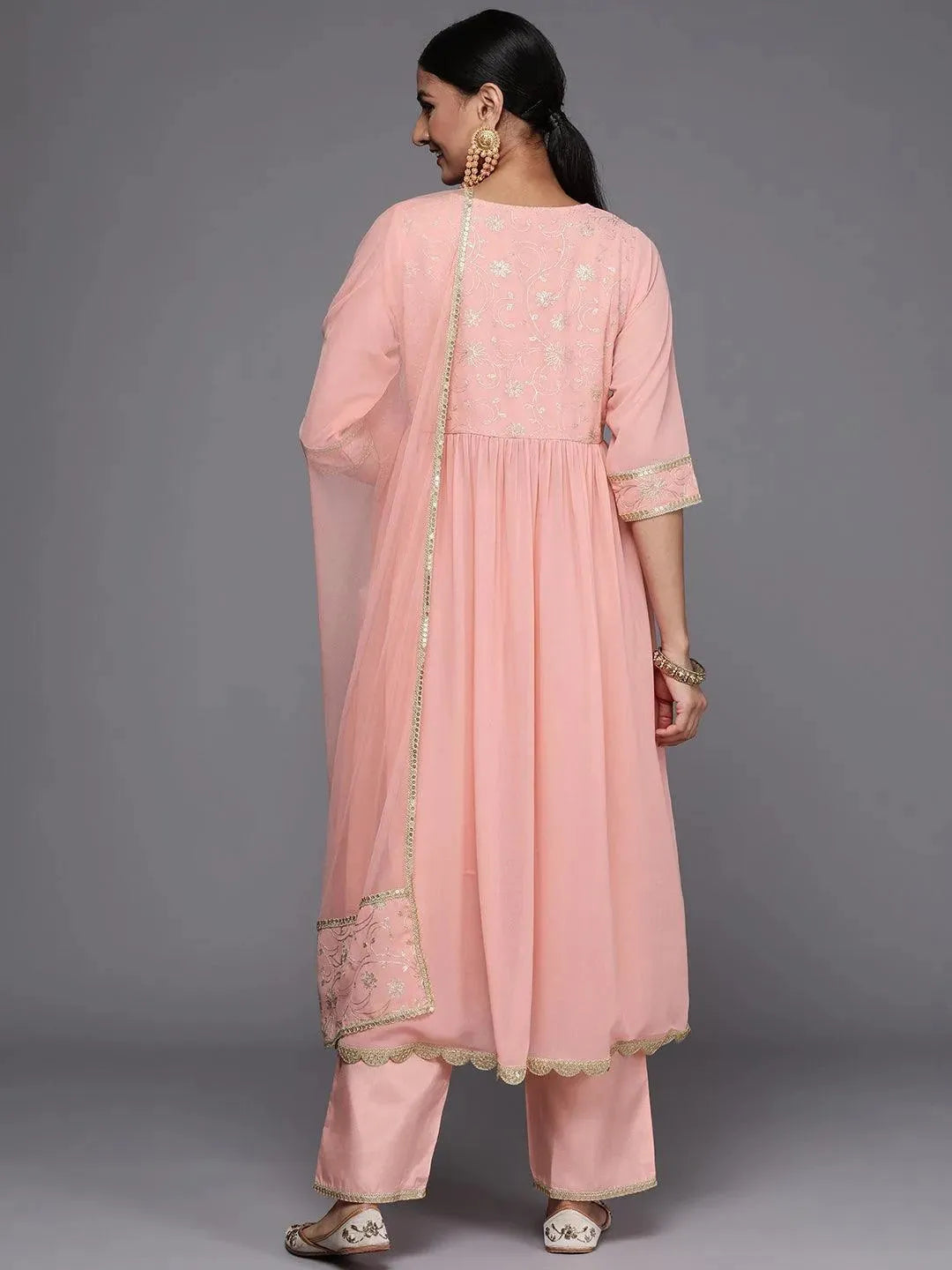 Pink Yoke Design Georgette Suit Set - Libas 