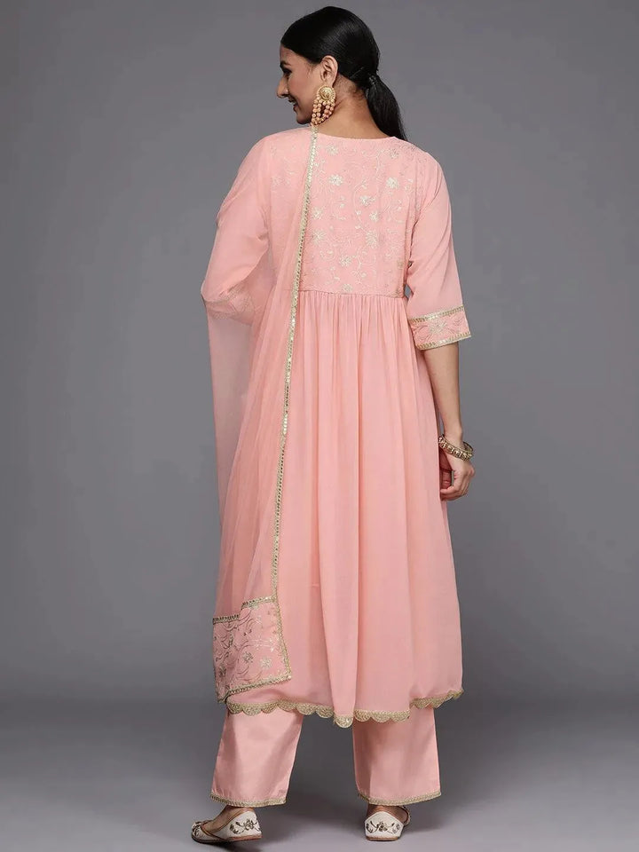 Pink Yoke Design Georgette Suit Set - Libas