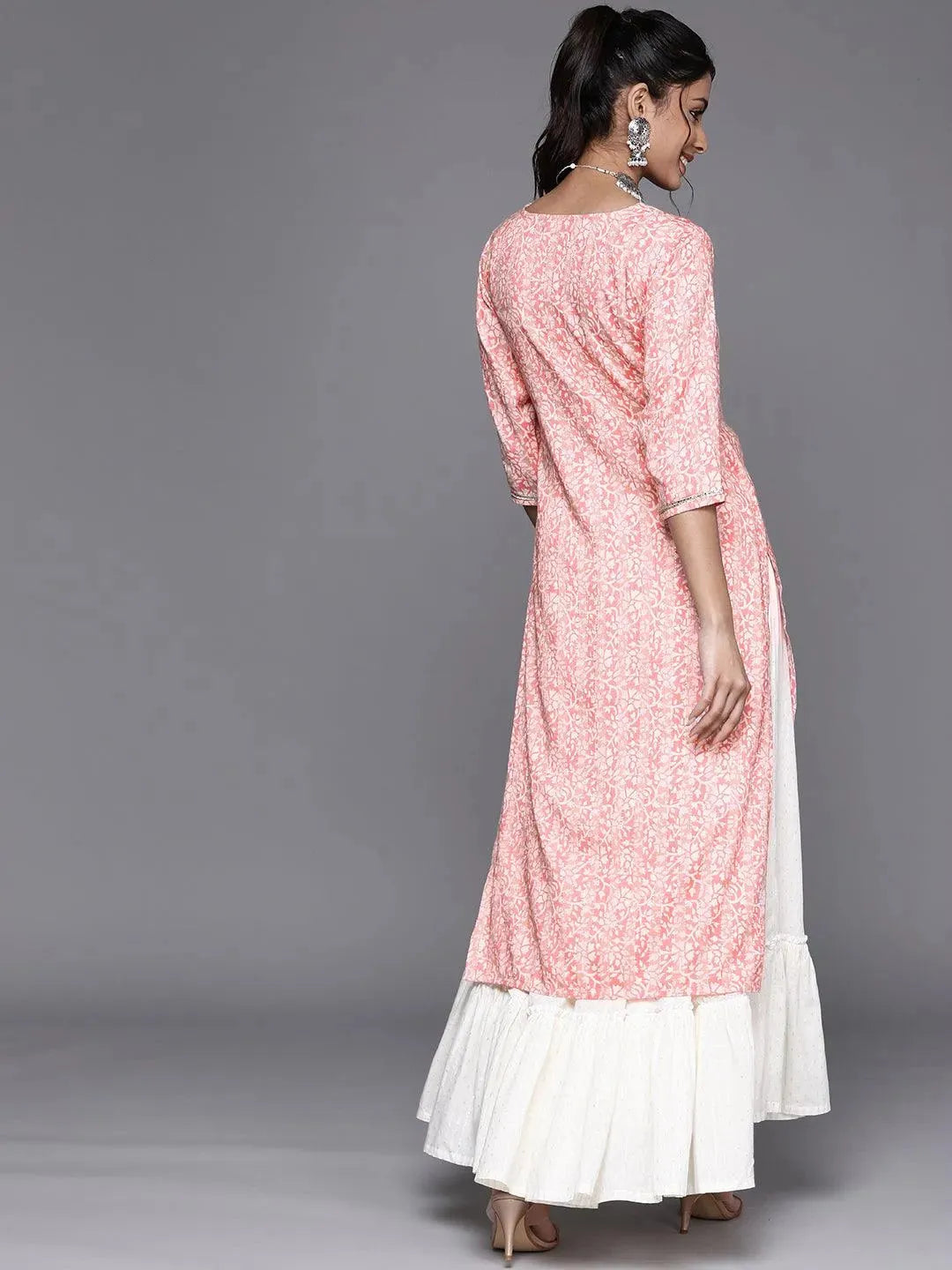 Pink Yoke Design Rayon Kurta - Libas 